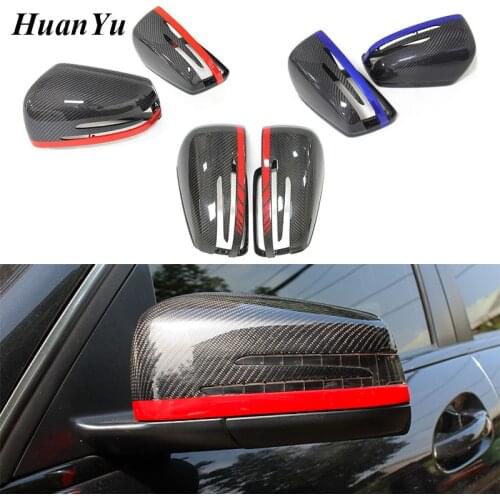 Replace W204 W176 Mirror Cover for Mercedes-Benz A B C E S CLA CLS GLA class Carbon Fiber Rearview Caps W117 W218 W212 W207 Red
