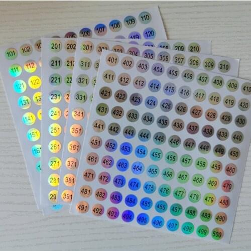 1-500 Number Sticker Label For Nail Polish Color Gel Varnish Marking Numbering Manicure Tool