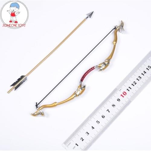 1/6 Metal Bow and Arrow Model Action Figure Dolls Accessories Weapon Model Collections