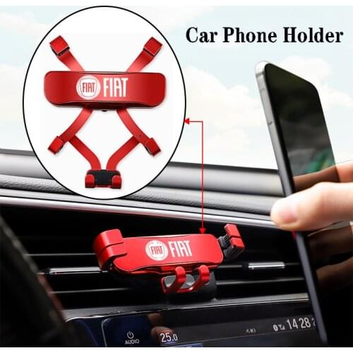 1Pcs Zinc Alloy Gravity Car Mount Mobile Phone Holder For Fiat Aegea 500c Panda Uno Palio Tipo Doblo Panda Croma Abarth Punto