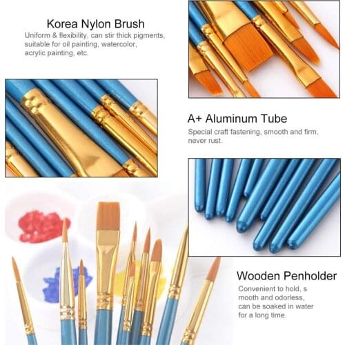 10pcs/pack Paint Brushes Set Painting Art Brush For Acrylic Oil Watercolor Artist Professional Painting Kits Accessories