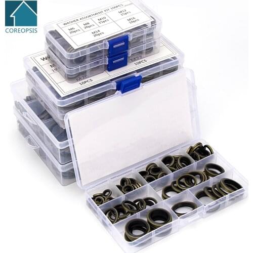 115-162pcs Sealing Washer O-Ring Flat Gasket M6 M10 M14 M18 M20 M24 M27 M30 M33 M36 Seal High Pressure Gauge Couplers Socket S27