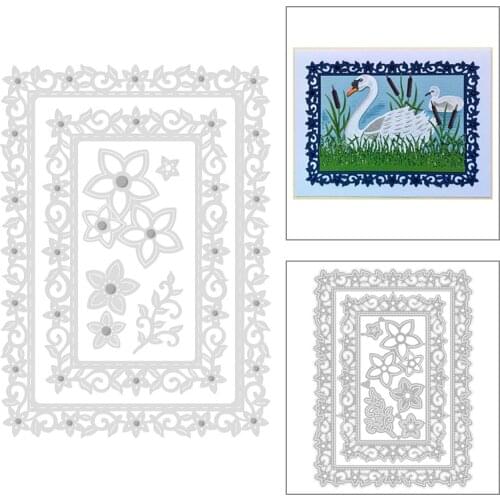 2020 New Layered Nesting Frame Metal Cutting Dies Flowers Lace and Border Die Scrapbooking For Crafts Card Making no Stamps Sets