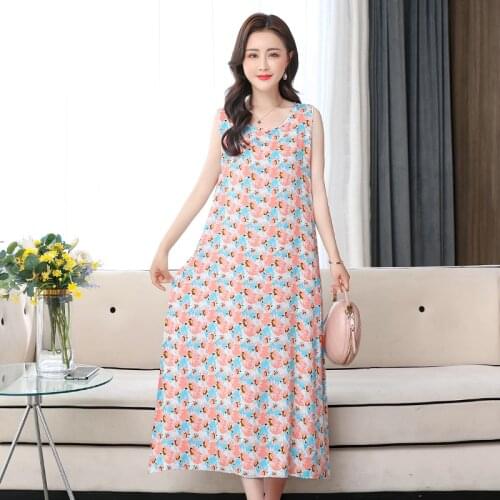 2021 Summer Beach Dress Casual Loose Woman Dress O-Neck Sleeveless DressLong Dress for Women vestidos