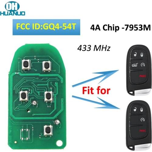 4/3+1/5 Button Smart Remote Key Board for-Jeep Cherokee RAM 433MHz 7953M 4A Chip FCC: GQ4-54T