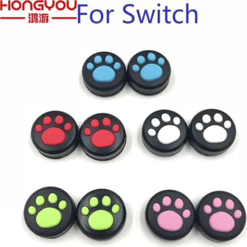 4Pcs Increase high Cat Paw Anti-slip Silicone Thumb Stick Grip Heightening Cap For Nintendo Switch NX NS Joy-Con Game Controller