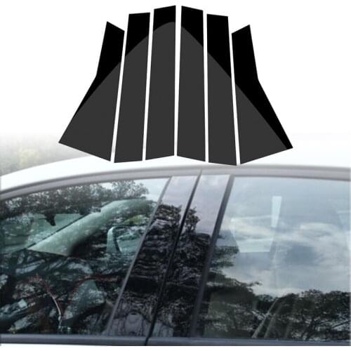 6pcs/set Black Plastic Window Pillar Trim Decoration Cover Sticker Accessory Part Brand New Suitable For Honda CR-V CRV 17-18