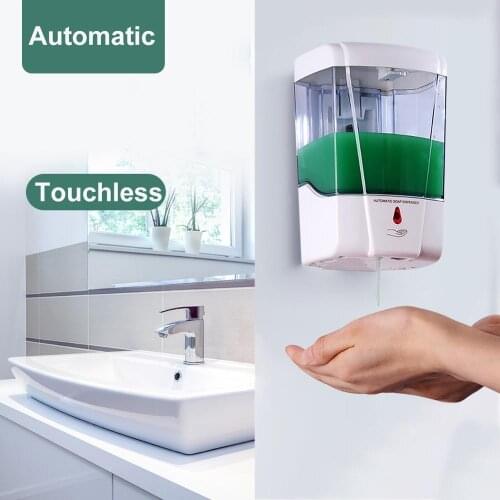 700ml Automatic Soap Dispenser Touchless Sensor Bathroom Wall Mounted Hand Sanitizer Shampoo Dispensers Sink Soap Dispenser
