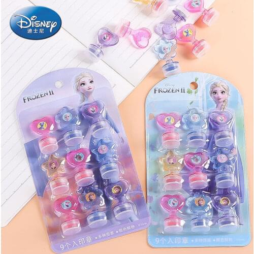 9PCS/set Disney ice and snow Wonderland isaanna children cute cartoon seal group kindergarten encourage seal toys birthday gift