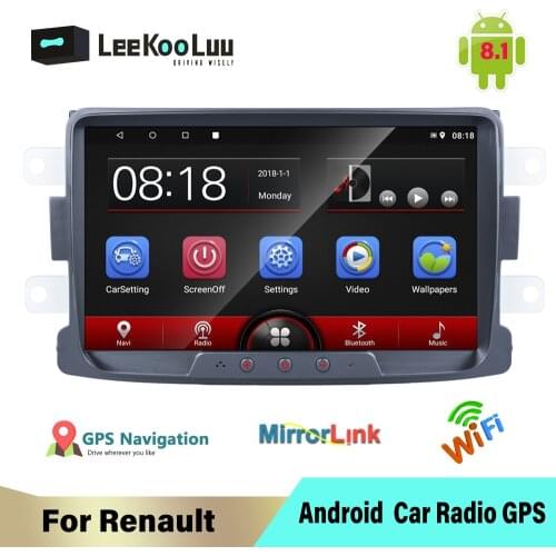 LeeKooLuu Car Radio 2 Din Android 8” GPS WIFI Bluetooth Player for Renault Sandero/Duster/Logan/Dokker 2Din Multimedia Player