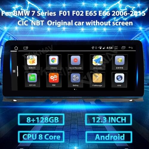 12.3 inch Android car radio with screen For BMW 7 series F01 F02 E65 E66 EVO CIC NBT 2006-2015 GPS navigation DVD multimedia