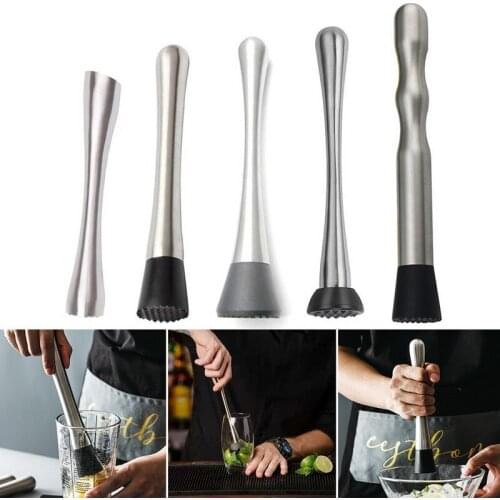 Cocktail Muddler Stainless Steel Bar Mixer Bar, Utensils And Accessories Mojito Cocktail DIY Fruit Juice Muddler Crushed Ice Bar