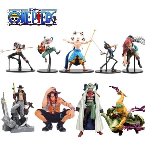 One Piece Anime Figures Zoro Dracule Mihawk Buggy Eustass Kid Enel Ace BROOK Model PVC Toys Action Figma Model BWFC Doll Gift