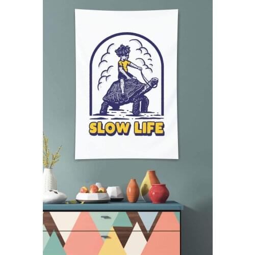 Slow Life Wall Cover 40 x 60 cm Ultra Soft Textured Polyester Fabric Suitable for indoor - outdoor usevar Örtüsü 40 X 60 cm