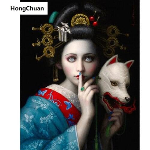Japanese Geisha, diamond painting cross embroidery, 5D square/round diamond painting, diamond mosaic, home decoration, gifts