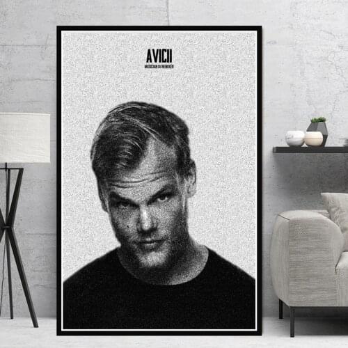 Paintings Hot Avicii DJ Music Singer Star Legend Pop Movie Poster And Prints Art Canvas Wall Pictures Home Decor quadro cuadros