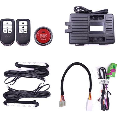 For Honda CRV 2017 to2019 Add Push button start stop Car Alarm Phone App Remote Control and keyless entry with sensor handle