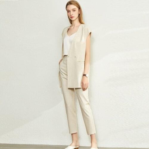 2020 Vogue Fashion Woman 2 piece Pant Vest Set.OL Coordinates Formal Clothing Set