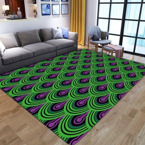 Living Room Carpet 3D Geometry Pattern Child Bedroom Play Area Rug Kids Room Game Big Carpet Soft Flannel Home Hallway Floor Mat