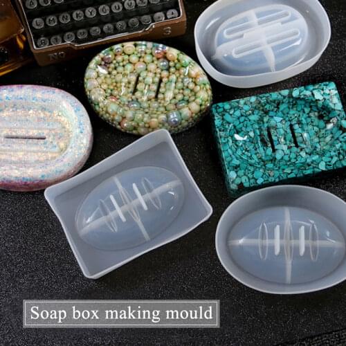 Creative homemade crystal epoxy soap box mold DIY soap leaking Drain tray silicone mold handmade craft tools