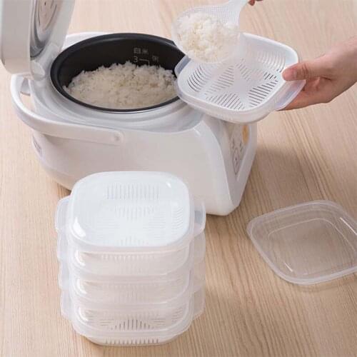 Lunch Box Microwave Keep Fresh Rice Crisper Refrigerator Food Container Kitchen Tool Portable Seal Box Square Freshness