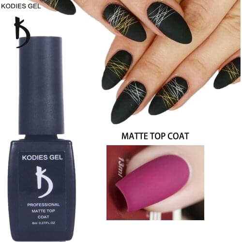 KODIES GEL Matte Top Coat Base for Gel Polish Rubber Thick Base Coat 8ML Long Lasting Primer UV LED Varnish Nails Art Lacquer