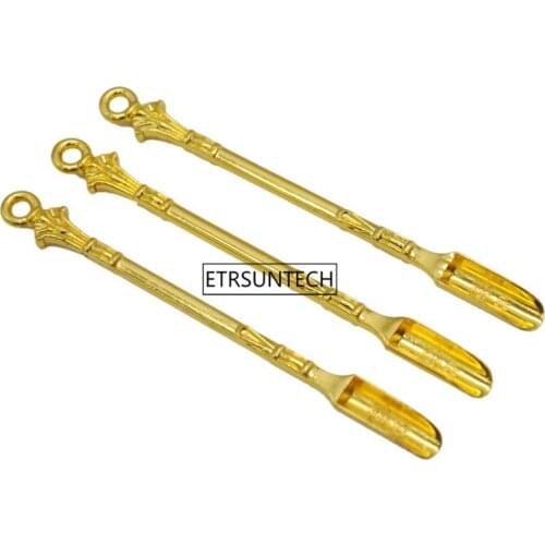 Metal Mini Scoop Golden Salt Sugar Spoon Tea Sniffer Smell Flavor Also An Ornament Of Novel Design 200pcs