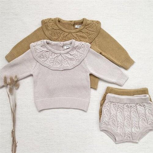 Baby Girls Clothes Autumn Winter Knitted Baby Clothing Set Newborn Infant Baby Sweater + Shorts Toddler Knitwear Baby Outfits