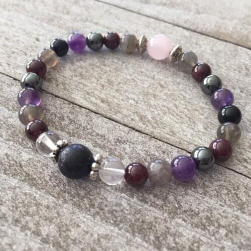 Mixed Stone Beads Beaded Bracelets Healing Stone Energy Bracelet Meditation Bracelet For Women Men