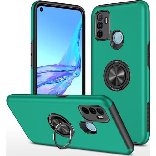 Shockproof TPU Bumper Ring Stand Hard PC Cover Fundas for Oppo A52 A72 A92 A32 A53 A53S A15 A15S A35 4G Case Coque Shell Housing