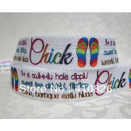 Q&N ribbon wholesale/OEM 5/8inch 715011 flip-flops Folded Over Elastic FOE 50yds/roll free shipping