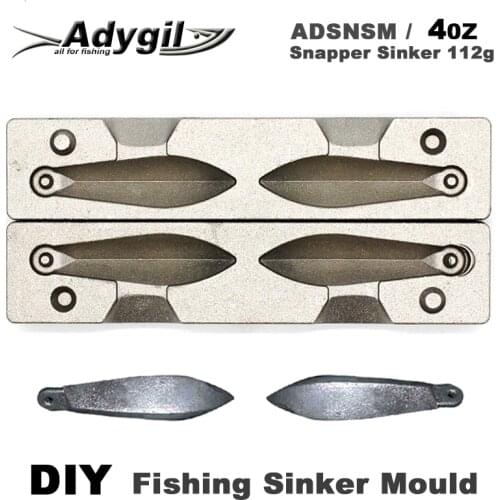 Adygil DIY Fishing Snapper Sinker Mould ADSNSM/4oz Snapper Sinker 112g 2 Cavities