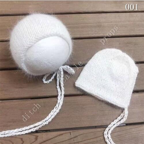 Newborn Hat Photography Props, Baby Fuzzy Diamond Beanie Mink Cap