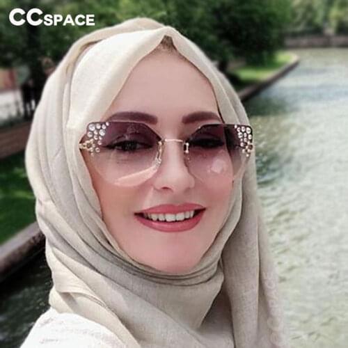 47062 Frameless Diamond Luxury Sunglasses Men Women Fashion Shades UV400 Vintage Glasses