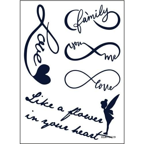 Juice Tattoo Sticker Love Letter 8 Patterns Semi-permanent Waterproof Temporary Fake Tatoo for Man Lady New Style 7-15 Days