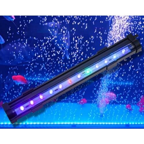 Waterproof EU Plug Suction Cup Aquarium Light Strip LED Bubble Light Slow Flash Colorful Fish Tank Decor Lighting Lamp