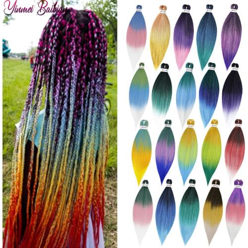 Yinmei Baibian Easy Braid Hair Synthetic Yaki Straight Braiding Hair Pre Stretched Ombre Hair Braids Afro Crochet Jumbo Braids