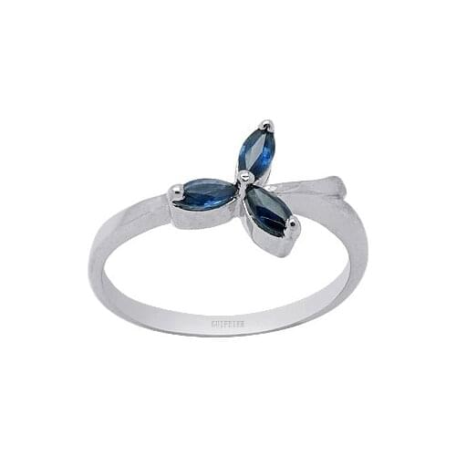 CoLife Jewelry Cute Sapphire Silver Ring for Party 2mm*4mm Natural Sapphire Ring Solid 925 Silver Sapphire Jewelry