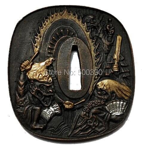ALLOY GUARD JAPANESE SWORD KATANA Accessory kirsite Tsuba - With stamp @2409