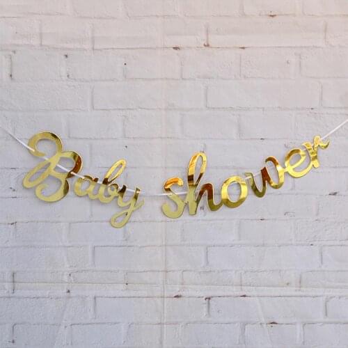 Gold Baby Shower Banner Its a Boy Girl Bunting Garland Baby Shower Birthday Decoration Blue Pink Gender Reveal Party Supplies