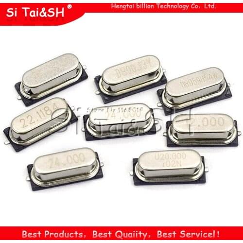 10PCS 4Mhz 6Mhz 8Mhz 12Mhz 16Mhz 20Mhz 24Mhz 4.000mhz 8.000mhz SMD Quartz Crystal Resonator Passive Oscillator HC49S