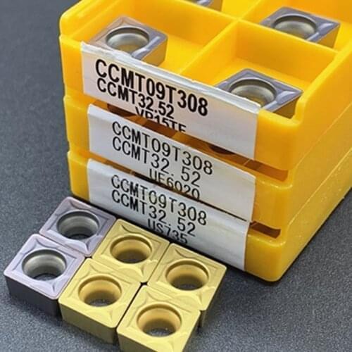 100PCS CCMT09T308 VP15TF UE6020 US735 Carbide Insert Lathe Turning Tool Turning Tool Plane Milling Tool CNC Tool