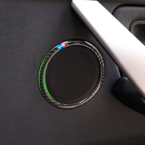 For BMW 3 Series F30 3GT F34 2013 2014 2015 2016 2017 2018 4pcs Car Carbon Fiber Door Speaker Ring Loudspeaker Cover