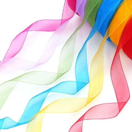 50Yard 20Color Ribbon Organza Ribbon For Gift Box Wrapping Belt Wholesale 15-38MM Tape DIY Bows For Headwear Sewing Supplies