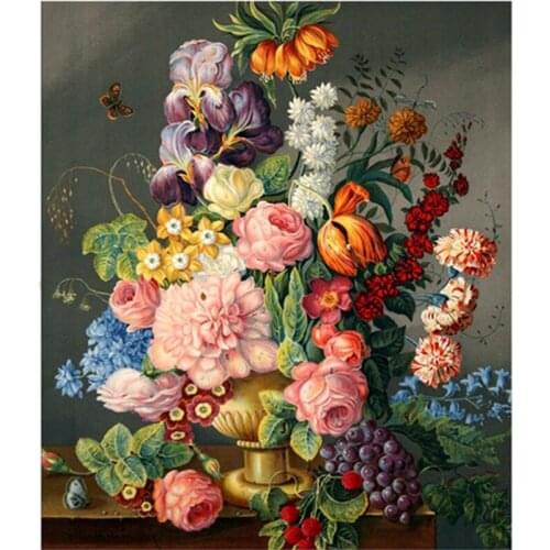 5D Diy Diamond Flowers Pattern Cross Stitch Diamond Painting Unfinished Animal Embroidery Beads Patterns Picture Of Rhinestones