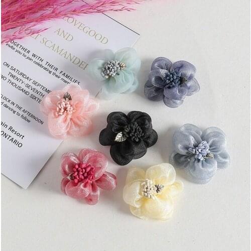 7Pcs DIY Craft Materials Flowers Applique Dress Decoration Patches Clothing Flower Patch for Dress Hair Clothes