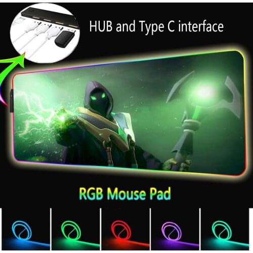Computer Accessories Anime Mouse Pad Xxl Keyboard Gaming League of Legends Mouse Pads Blue Rgb Hub 4 USB Led Backlight Desk Mat