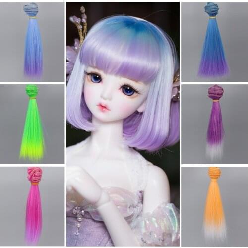 BJD SD Ker AS Baby Wigs Gradual Hair Row DIY Straight Multi-color Thick 15cmwig diy material doll accessories