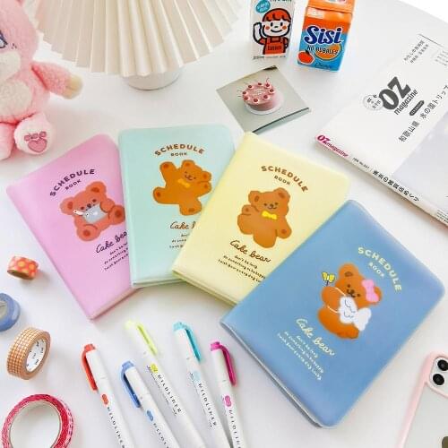 Cute Bear Notebook and Journal Weekly Notepad Office Grid Agenda Planner Organizer Kawaii Diary Note Book School Sketchbook Plan