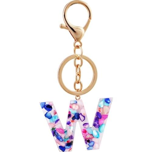 Letter Pendant Keychain Crystal Rhinestone Alphabet Key Ring Initial Capital Letter A-Z Jewelry Chain Unisex Key Chain Gifts